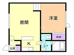 ヤマザキ1 1LDKの間取図画像