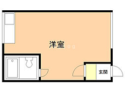 高台コーポ第2 ワンルームの間取図画像
