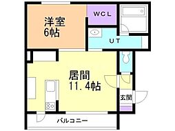 サンヴィスタ 1LDKの間取図画像