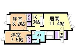アンダンテ・A 2LDKの間取図画像