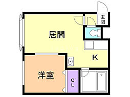 プレキャトラン2 1LDKの間取図画像