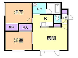 チェリーハイツ 2LDKの間取図画像
