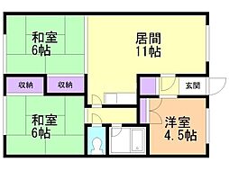 東錦ハイツ 3LDKの間取図画像