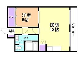 丸タカビル 1LDKの間取図画像