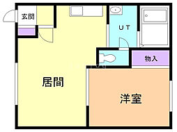 セザール 1LDKの間取図画像