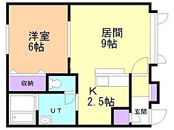 オーキッド・テラスC 1LDKの間取図画像