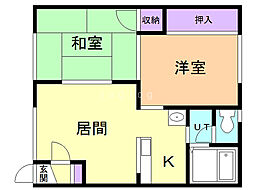 ノースシティ1 2LDKの間取図画像