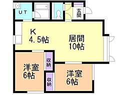 ソゴウハイツ 2LDKの間取図画像