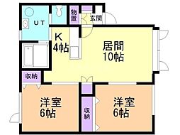 アルト10 2LDKの間取図画像