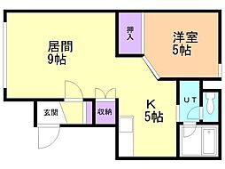 シティハウスNo.1 1LDKの間取図画像