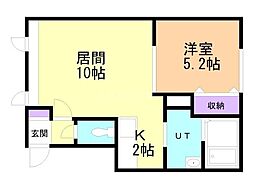 コーポハピネス3 1LDKの間取図画像