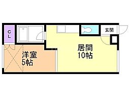 ハンドレットヴィレッジH 1LDKの間取図画像