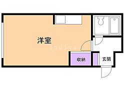 オリーブハイツ ワンルームの間取図画像