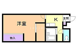 レオパレススズキ 1Kの間取図画像