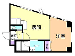 アレナOVEST ワンルームの間取図画像