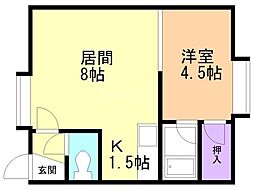 エスコート317 1DKの間取図画像