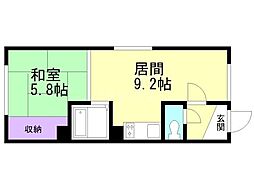 ハイツひまわり 1LDKの間取図画像