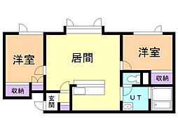 カーサ・エクラン東光1 2LDKの間取図画像
