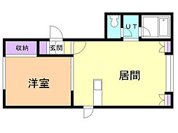 アーバンライフ阿部 1LDKの間取図画像