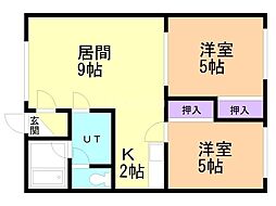 クリスタルハイツ永山 2LDKの間取図画像
