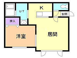 クレア 1LDKの間取図画像