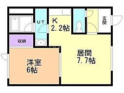センチュリーキタザワ 1LDKの間取図画像