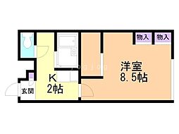 レオパレスJ・コート65 1Kの間取図画像