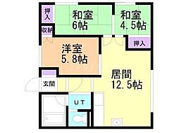 ハイツ北欧館2 3LDKの間取図画像