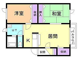 エスティ・パレス神居 2LDKの間取図画像
