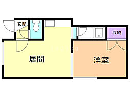 シンタクコーポ 1LDKの間取図画像