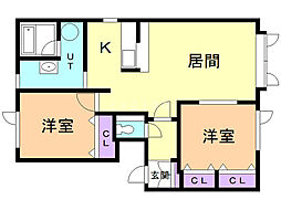 ポーチュラカE 2LDKの間取図画像