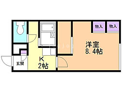 レオパレスTOKO74 1Kの間取図画像