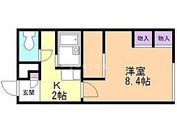 レオパレスTOKO74 1Kの間取図画像