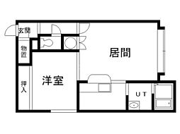 ハーベストB 1LDKの間取図画像