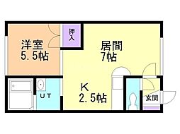 ロアール 1LDKの間取図画像