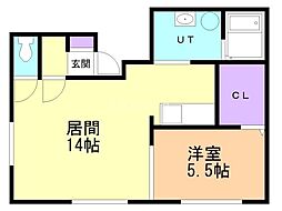 ateena1 1LDKの間取図画像