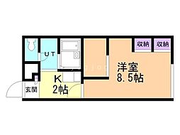 レオパレス北の蔵 1Kの間取図画像