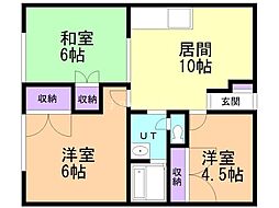 リバーパレス神居 3LDKの間取図画像