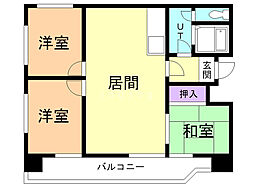 サニーハイツ220 3LDKの間取図画像