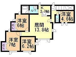 フォセット 4LDKの間取図画像
