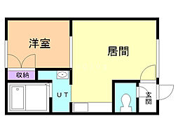 レガロ東6条 1DKの間取図画像