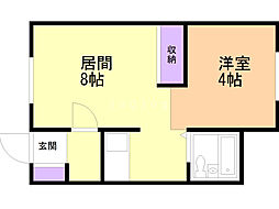 ミット未広 1DKの間取図画像