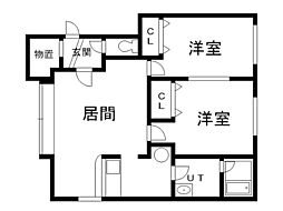 ファミールB 2LDKの間取図画像