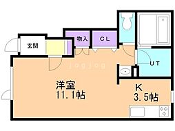 上川郡東川町北町4丁目アパート 1Kの間取図画像