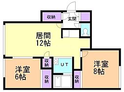 チャンプA 2LDKの間取図画像