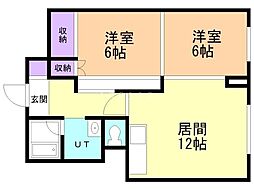 豊岡2条ハイツ 2LDKの間取図画像