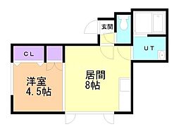 LODGE 1LDKの間取図画像