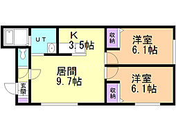 milk 2LDKの間取図画像