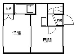 ピュアイーズ 1DKの間取図画像