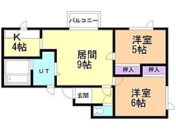 マンションイトウ 2LDKの間取図画像